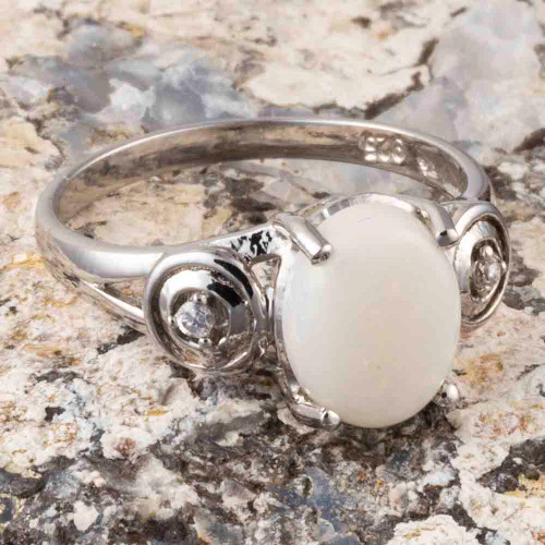 SUNFLOWER SKI STERLING SILVER AUSTRALIAN WHITE OPAL RING SUNFLOWER SKI STERLING SILVER AUSTRALIAN WHITE OPAL RING